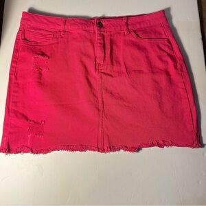 Stylish Pink Denim Skirt